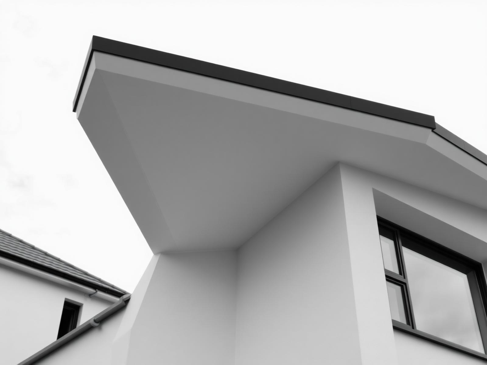 Modern flat roof detail